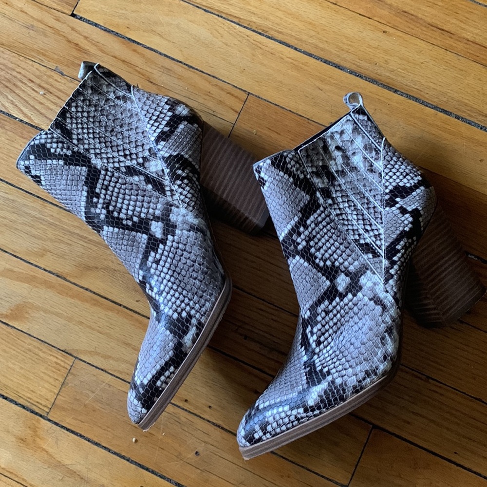 Marc Fisher Python Print Heeled Booties / Ankle B… - image 2